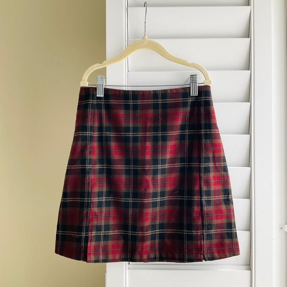 Brandy Melville Plaid A-Line Mini Skirt